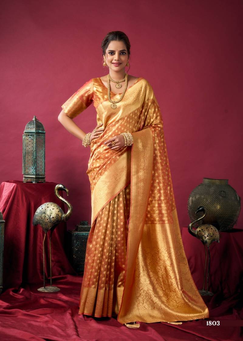 Gobuni Shringar Tissue Silk With Zhallar Saree Collection