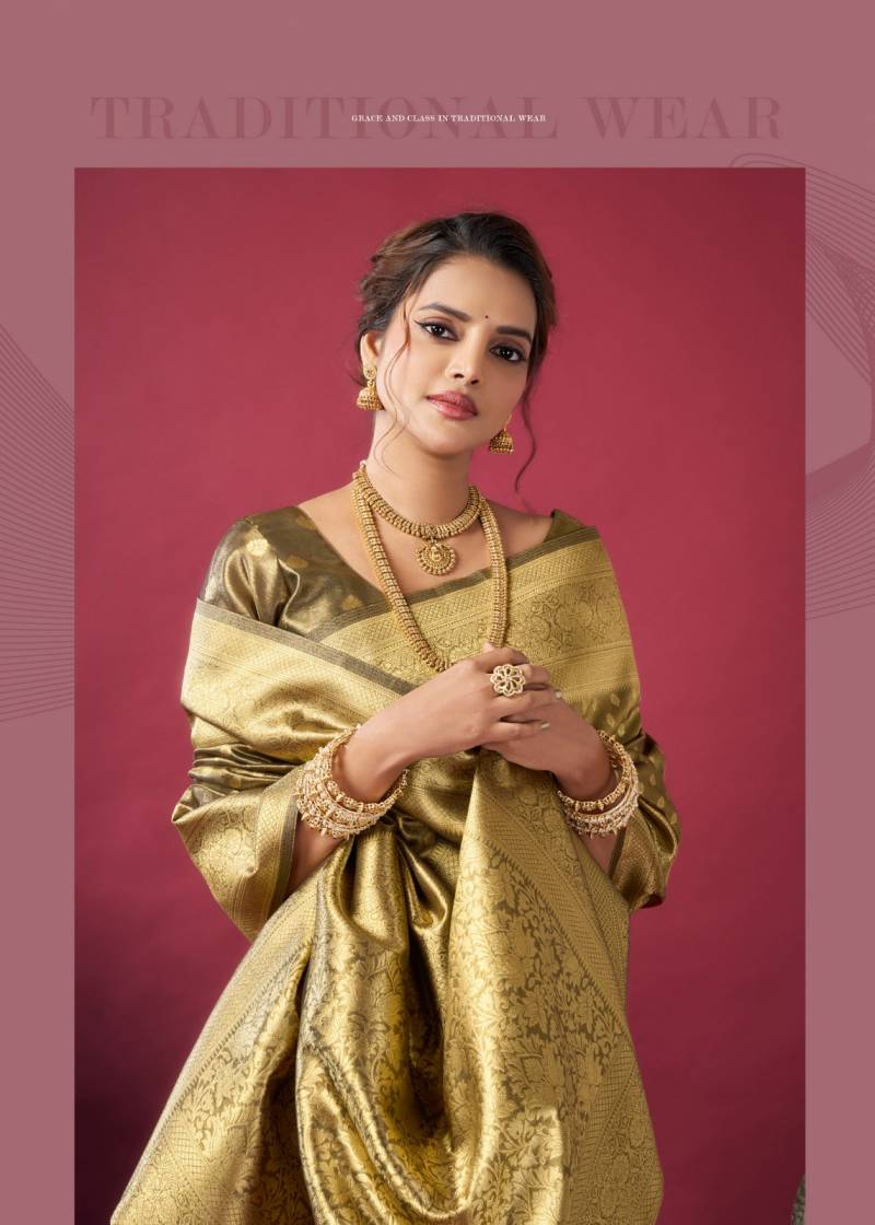 Gobuni Shringar Tissue Silk With Zhallar Saree Collection