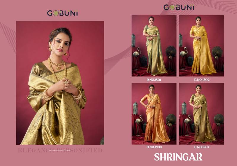 Gobuni Shringar Tissue Silk With Zhallar Saree Collection