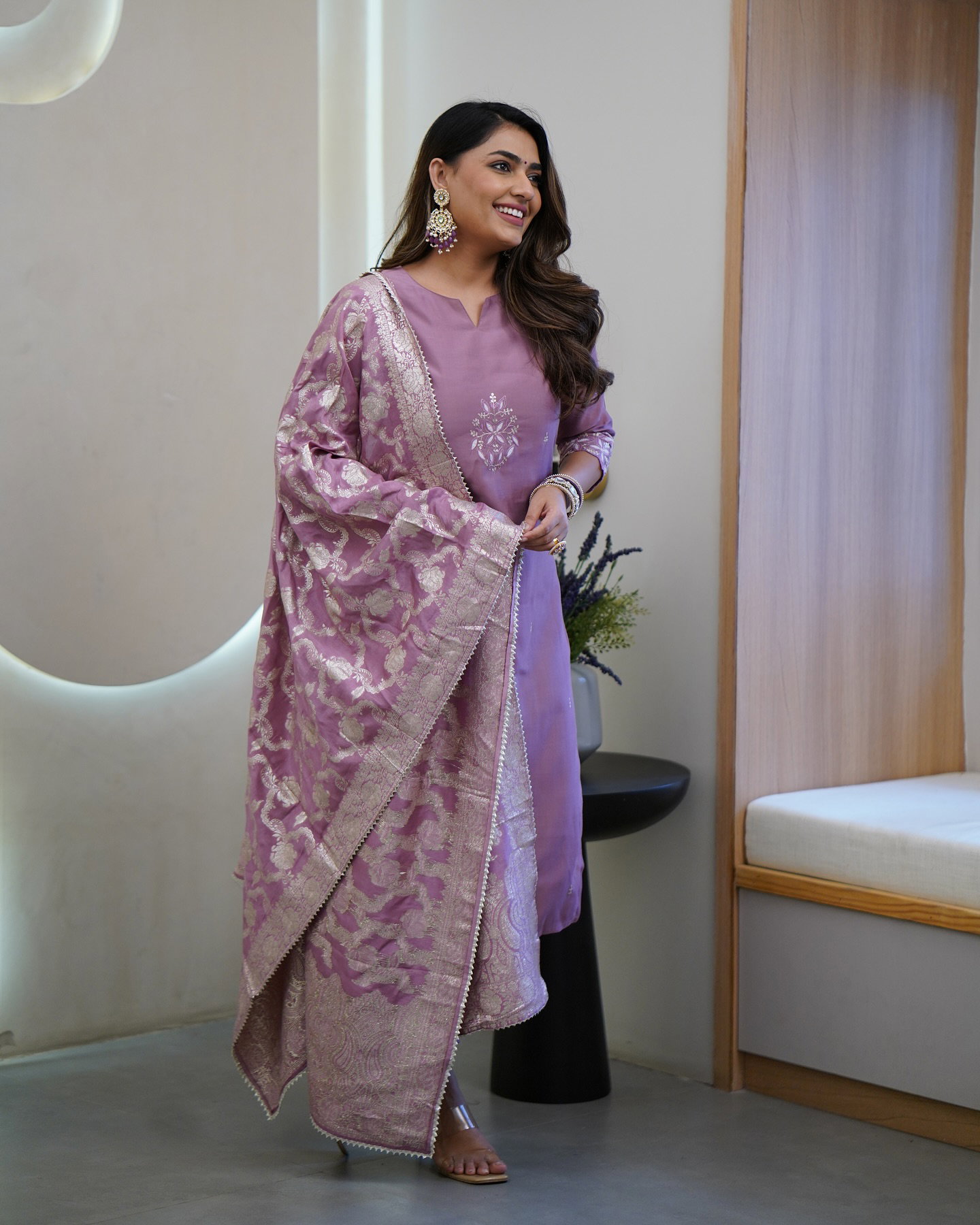 Navya Kurti 135 Party Wear Embroidery Worked Cotton Silk Kurti with Pant and Dupatta Set 