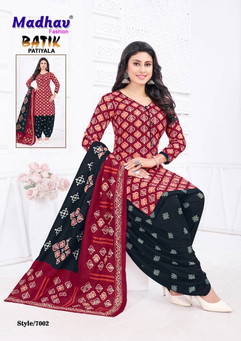 Madhav Batik Vol 7 Readymade Cotton Batik Printed Patiyala Dress