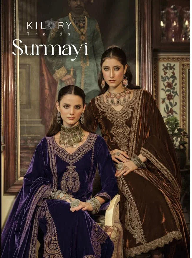 Kilory Surmayi Velvet With Embroidery Work Salwar Suit Collection