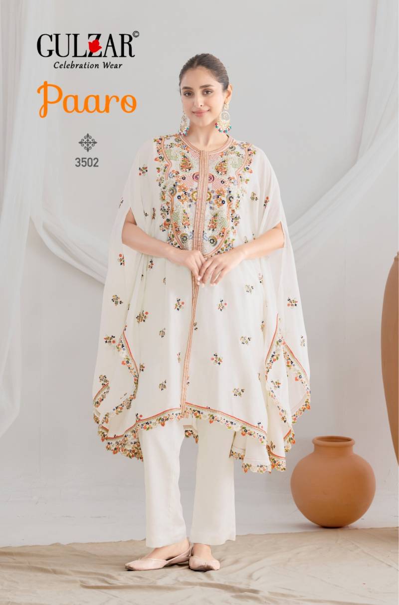 Gulzar Paaro Elegant Chinon Embroidery Designer Kaftan Collection