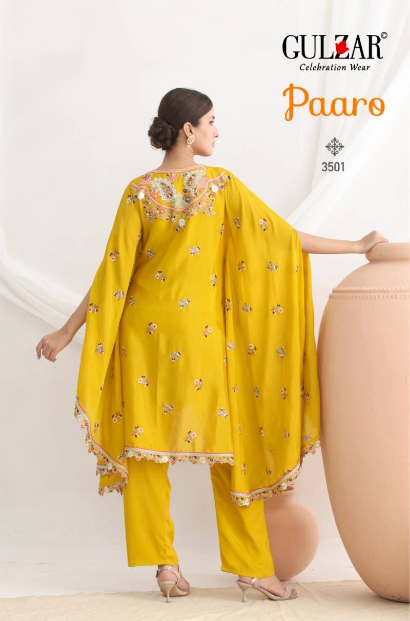 Gulzar Paaro Elegant Chinon Embroidery Designer Kaftan Collection