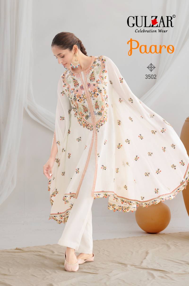 Gulzar Paaro Elegant Chinon Embroidery Designer Kaftan Collection