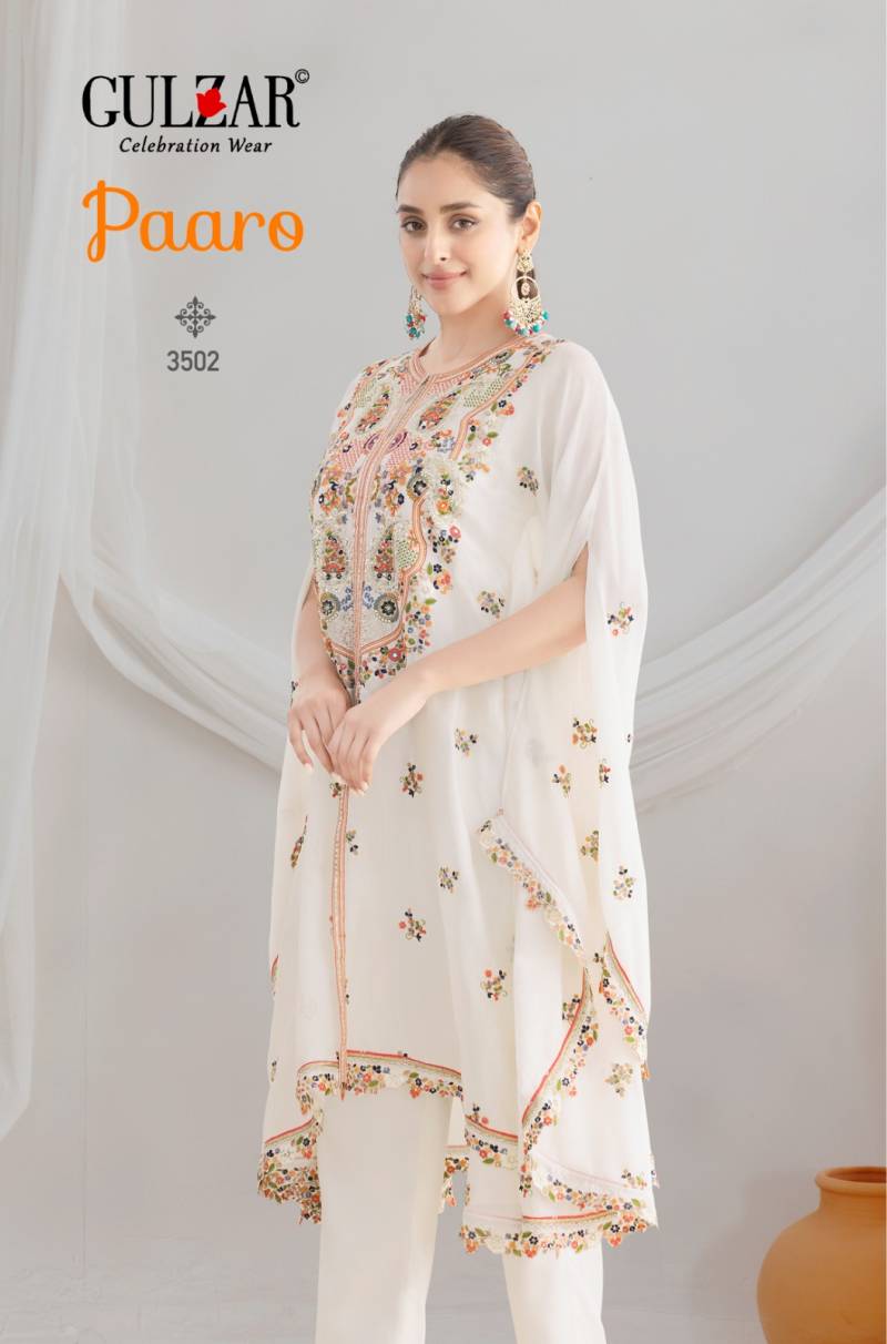 Gulzar Paaro Elegant Chinon Embroidery Designer Kaftan Collection