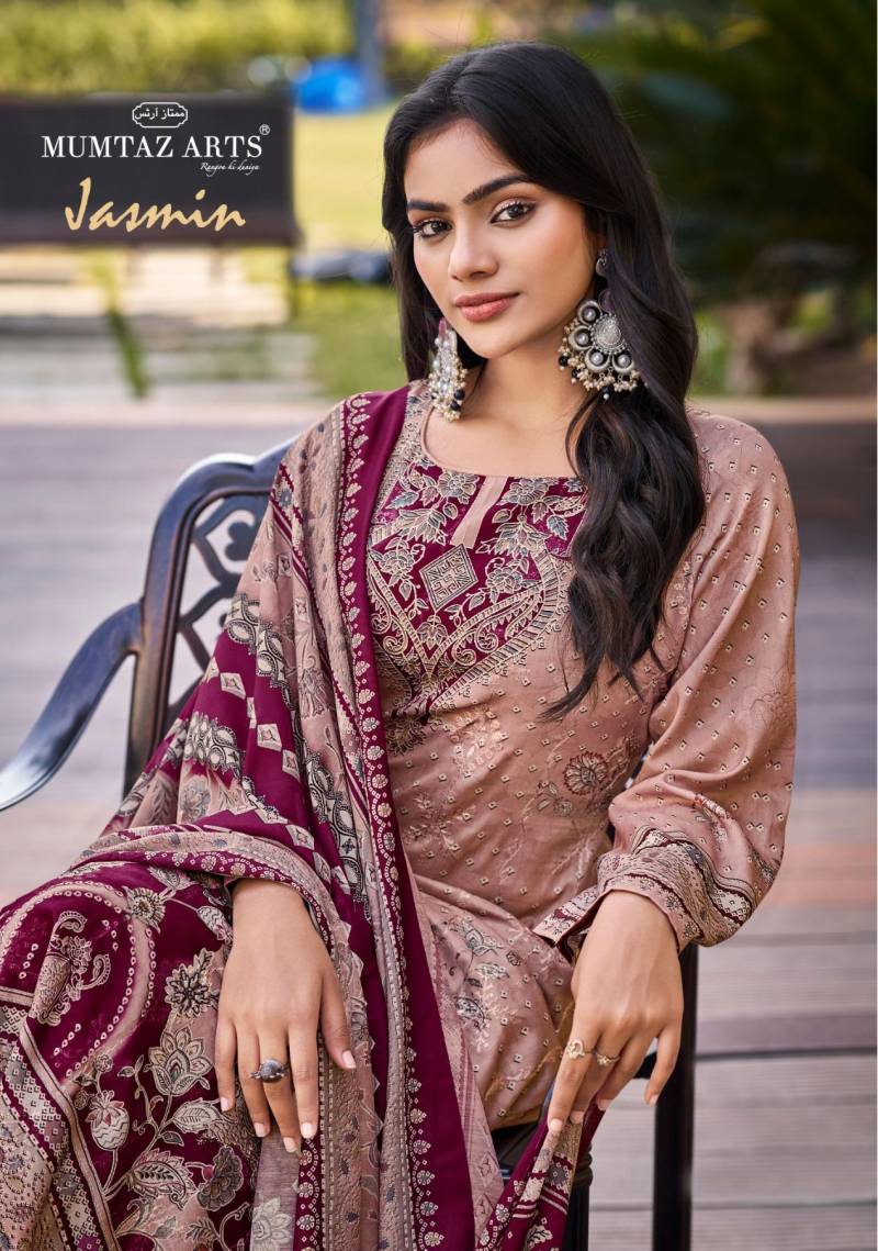 Mumtaz Jasmin Satin Digital Embroidery Work Dress Material Collection