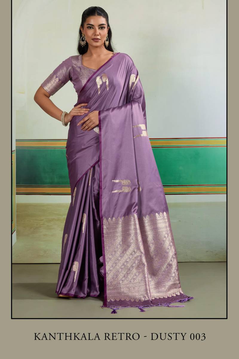 Rajtex Kanthkala Retro Dusty Pure Satin Saree Collection
