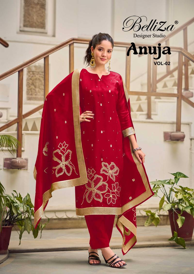 Belliza Anuja Vol 2 Viscose Dolla Silk Jacquard Dress Material Collection