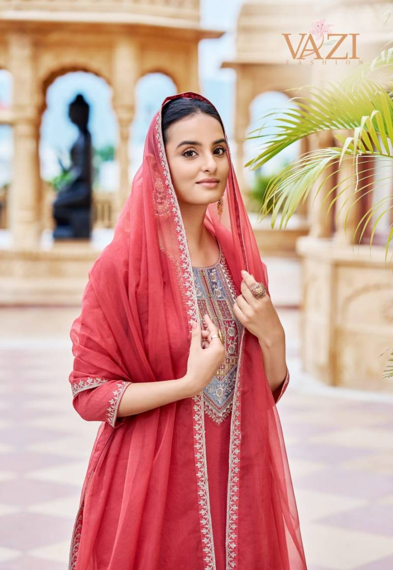 Vazi Zoya Viscose Handwork Festival Wear Kurti Pant and Dupatta Collection