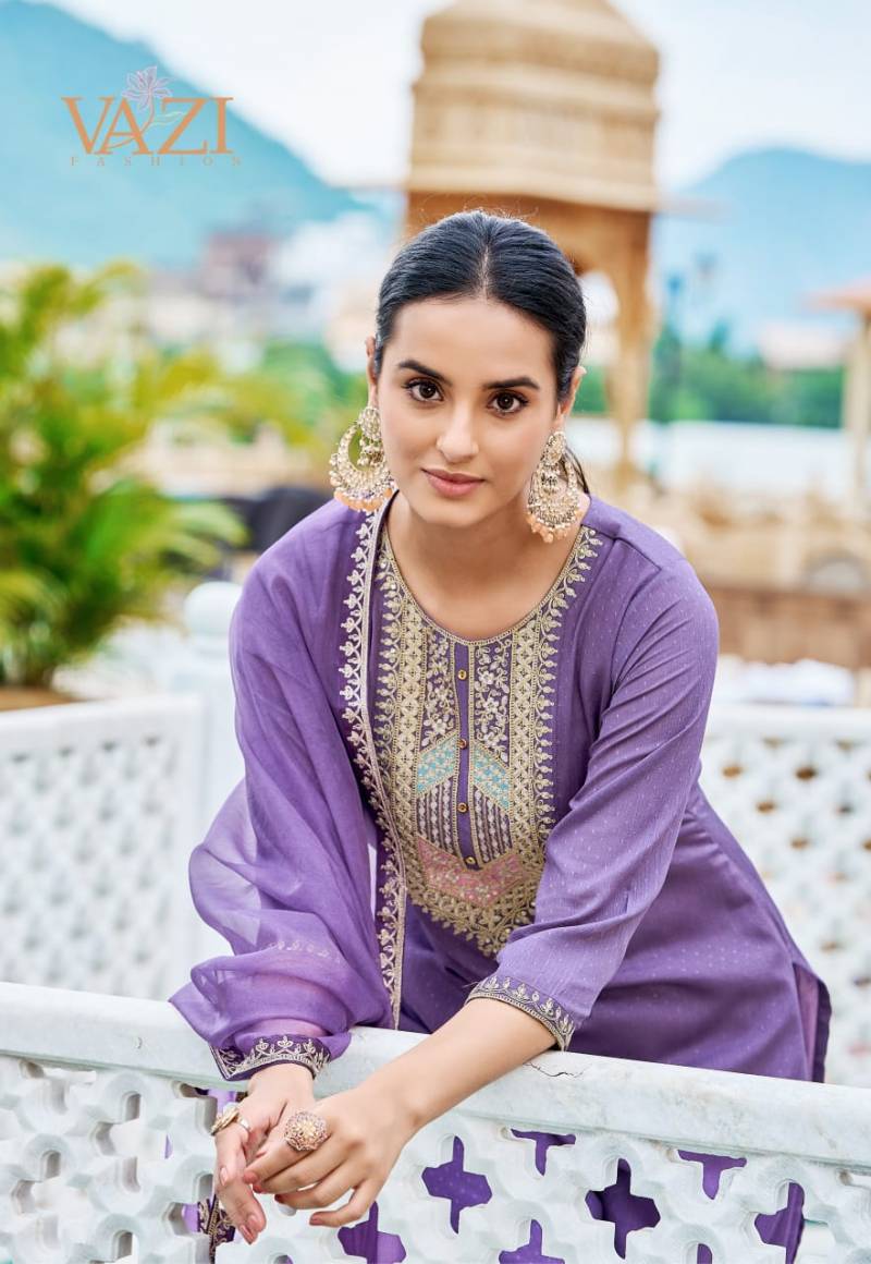 Vazi Zoya Viscose Handwork Festival Wear Kurti Pant and Dupatta Collection