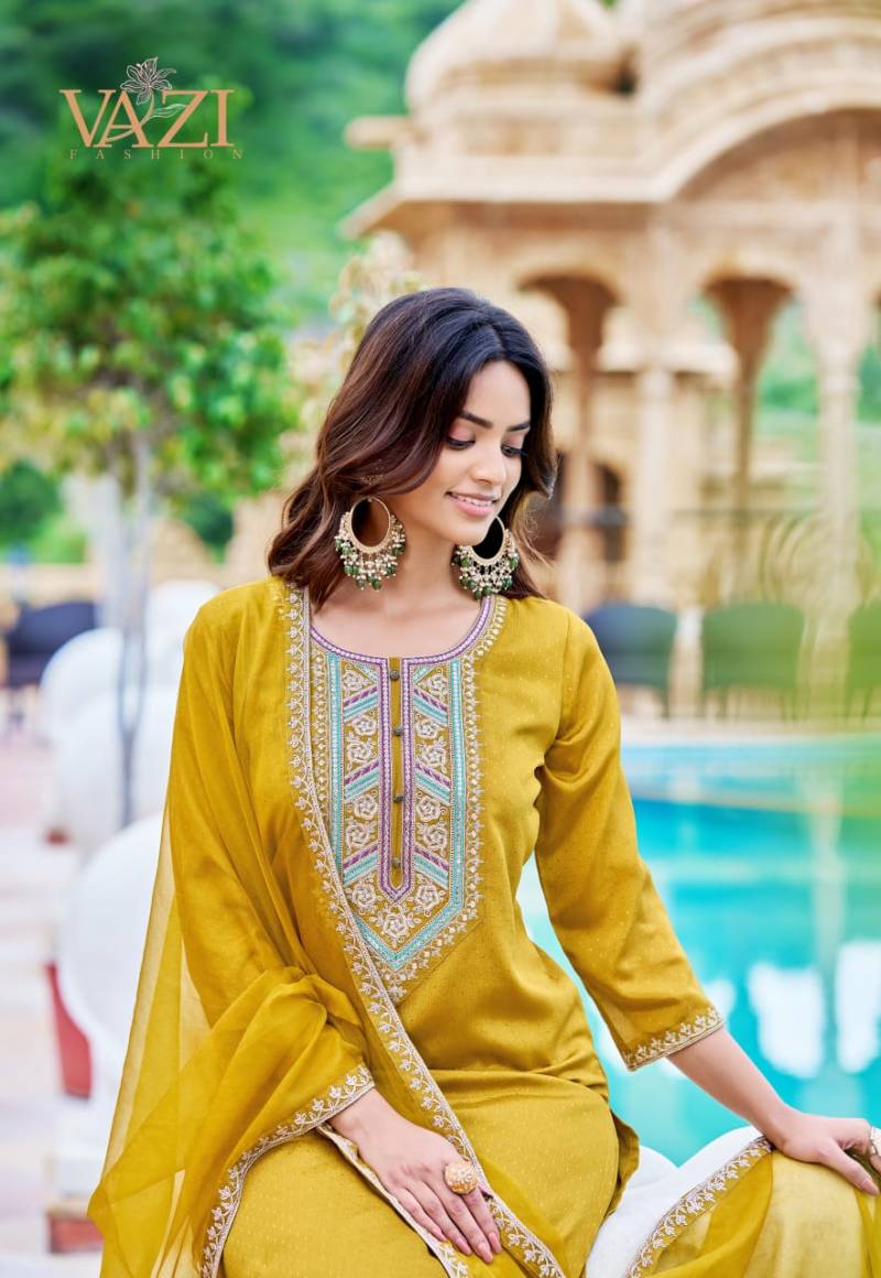 Vazi Zoya Viscose Handwork Festival Wear Kurti Pant and Dupatta Collection