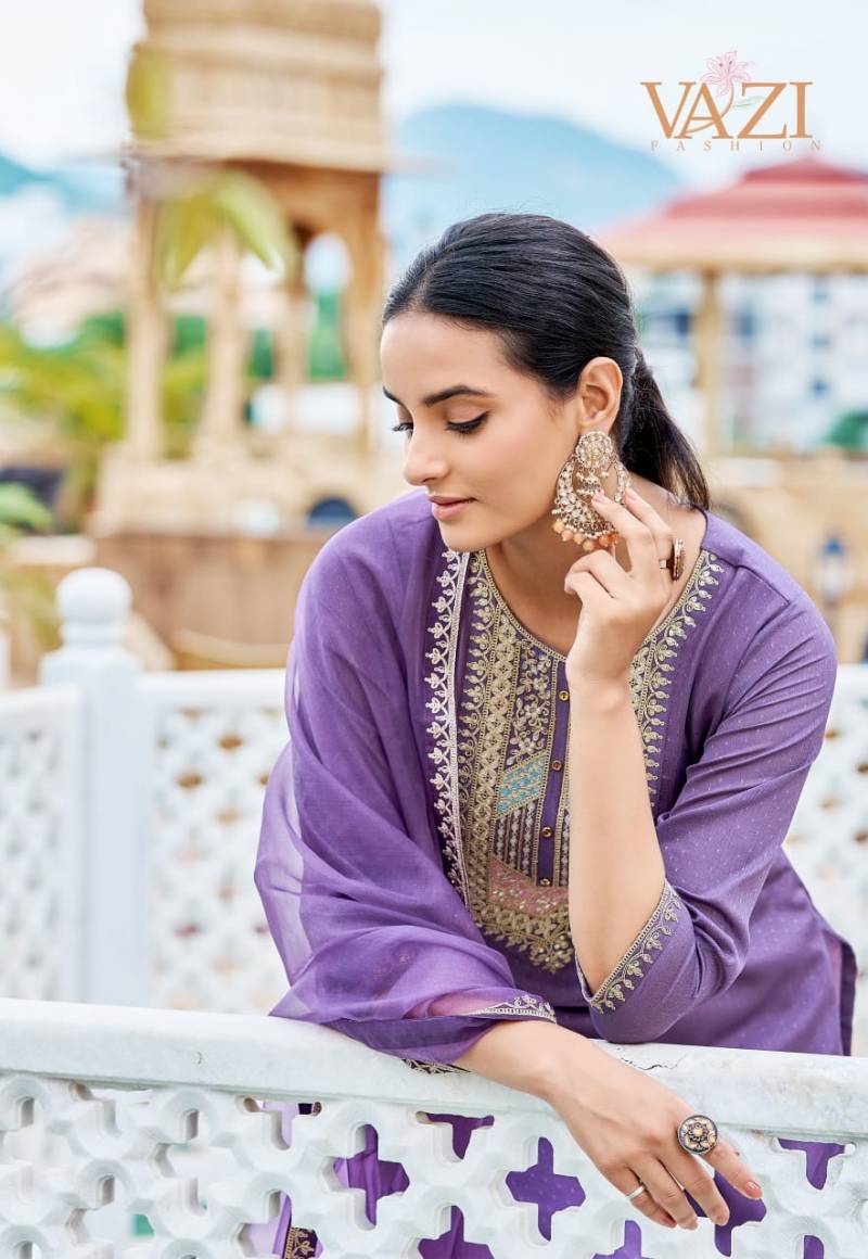 Vazi Zoya Viscose Handwork Festival Wear Kurti Pant and Dupatta Collection