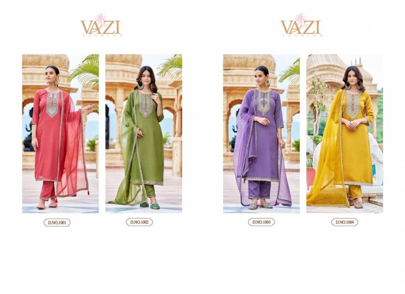 Vazi Zoya Viscose Handwork Festival Wear Kurti Pant and Dupatta Collection