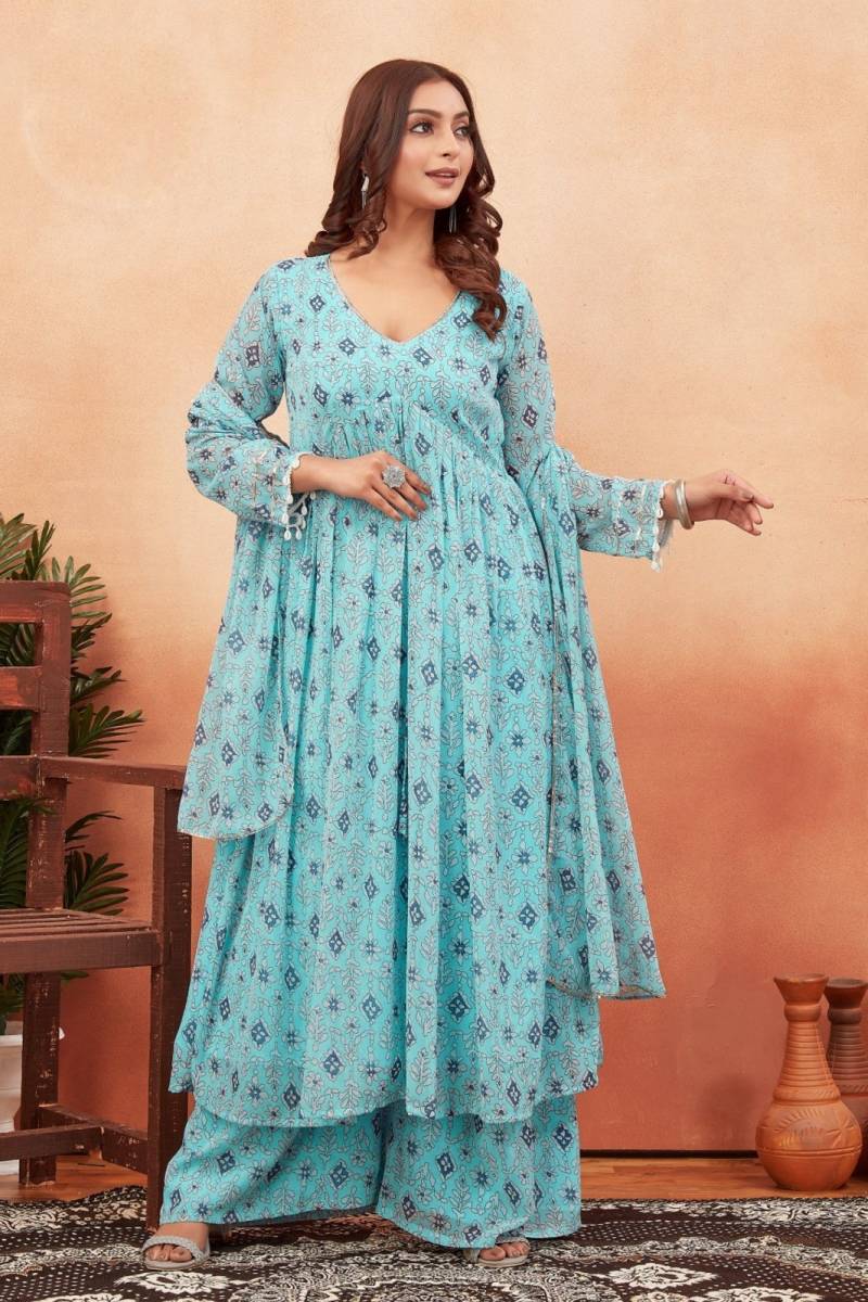 Ctz Amritaayai Georgette Anarkali Kurti Set Collection