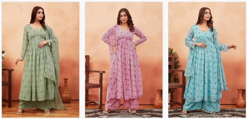 Ctz Amritaayai Georgette Anarkali Kurti Set Collection