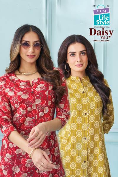 Mcm Daisy Vol 2 Pure Cotton Printed A Line Flair Kurtis