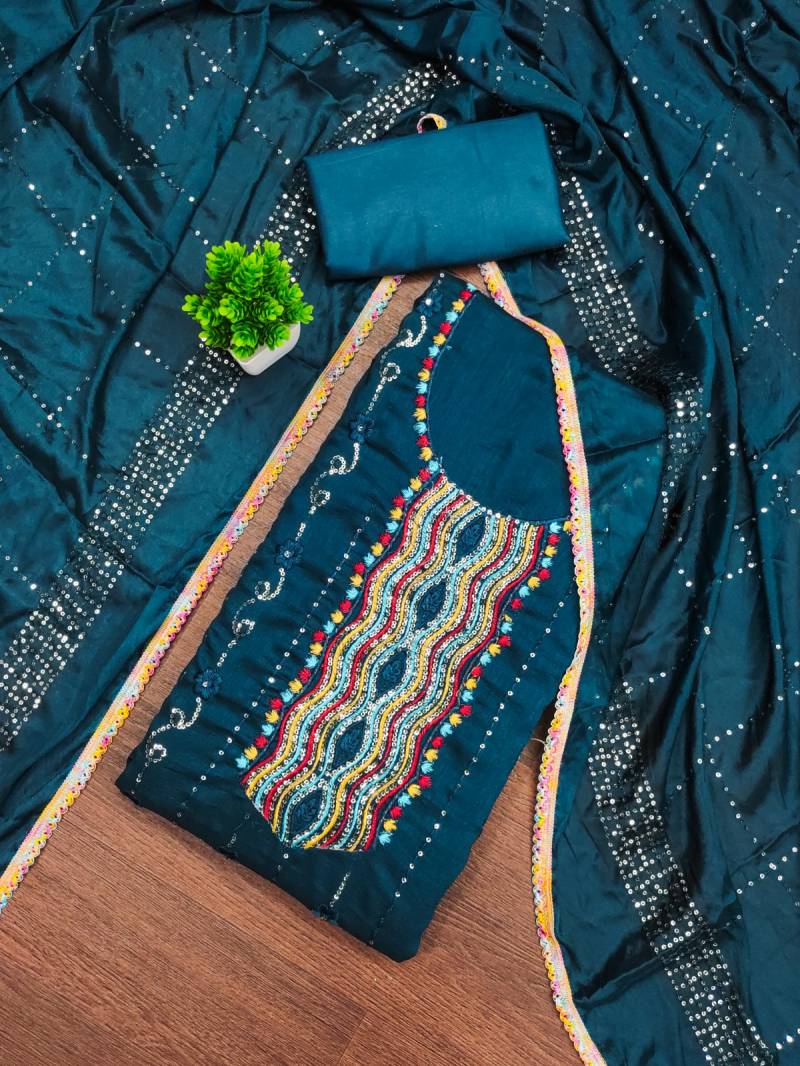 Cp 9093 Vichitra Silk Fancy Designer Dress Material
