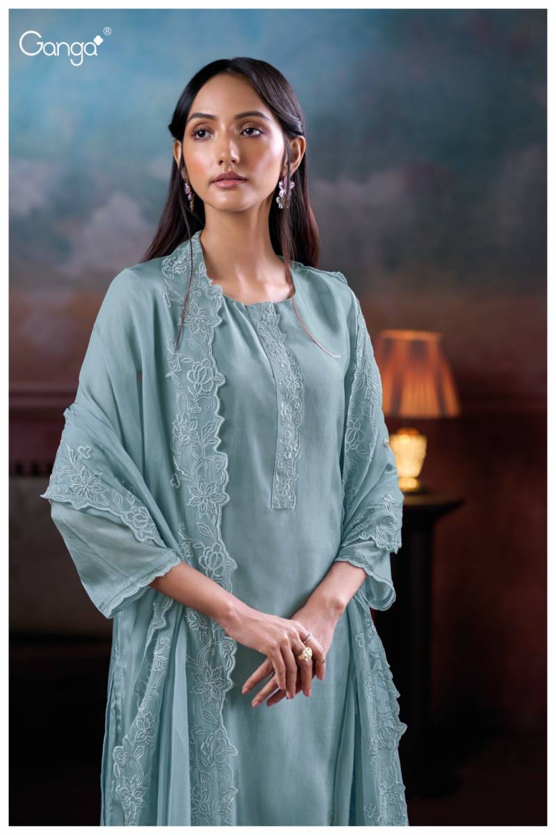 Ganga Alzora 3800 Bemberg Habutai Silk Salwar Suit Collection
