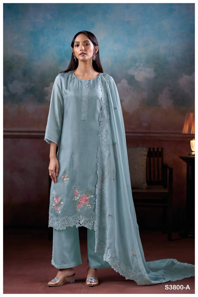 Ganga Alzora 3800 Bemberg Habutai Silk Salwar Suit Collection