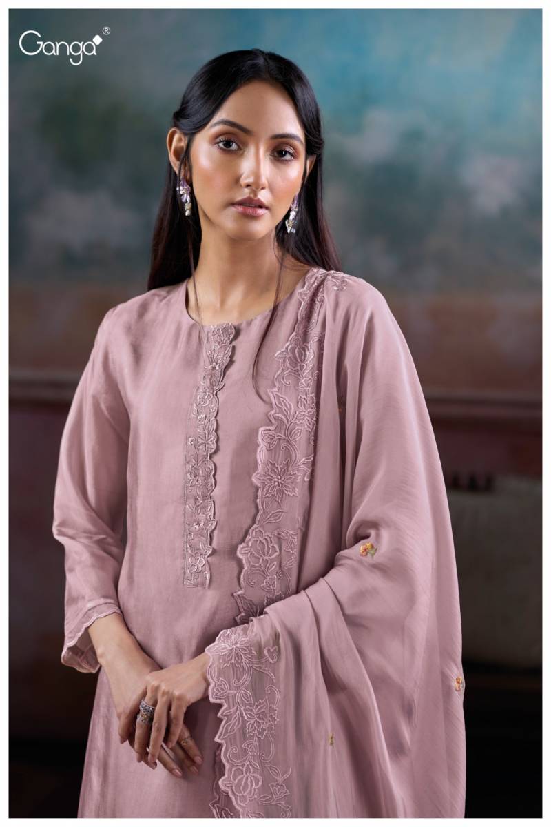 Ganga Alzora 3800 Bemberg Habutai Silk Salwar Suit Collection
