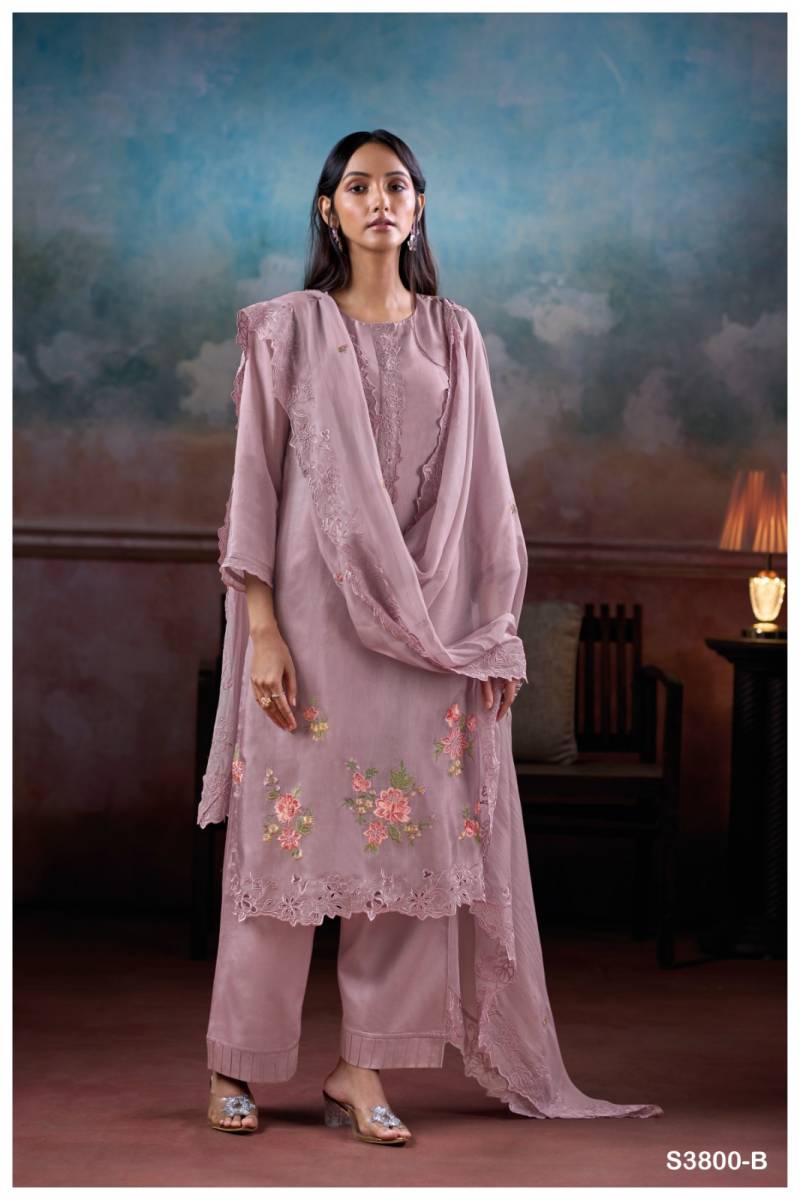 Ganga Alzora 3800 Bemberg Habutai Silk Salwar Suit Collection