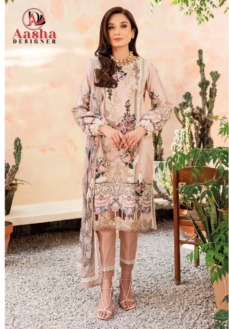 Aasha 1009 Cotton Dupatta Cotton Printed Salwar Suits Collection