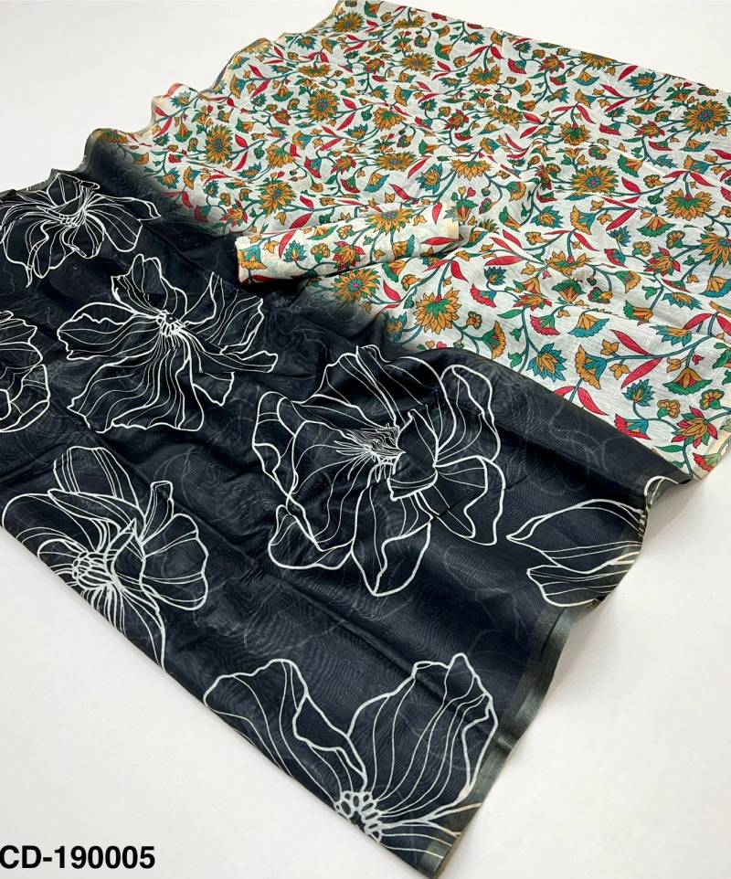 Rajyog Chanderi Linen With Kalamkari Printed Saree Collection