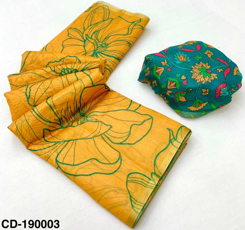 Rajyog Chanderi Linen With Kalamkari Printed Saree Collection