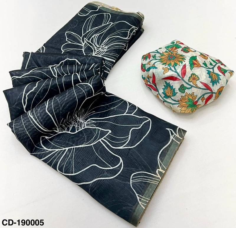 Rajyog Chanderi Linen With Kalamkari Printed Saree Collection