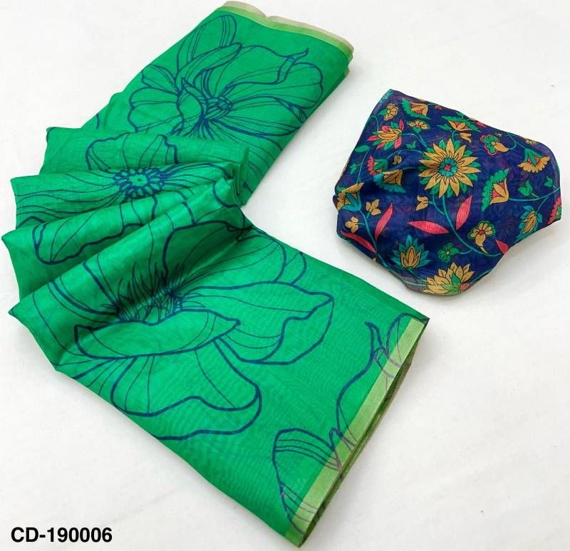 Rajyog Chanderi Linen With Kalamkari Printed Saree Collection