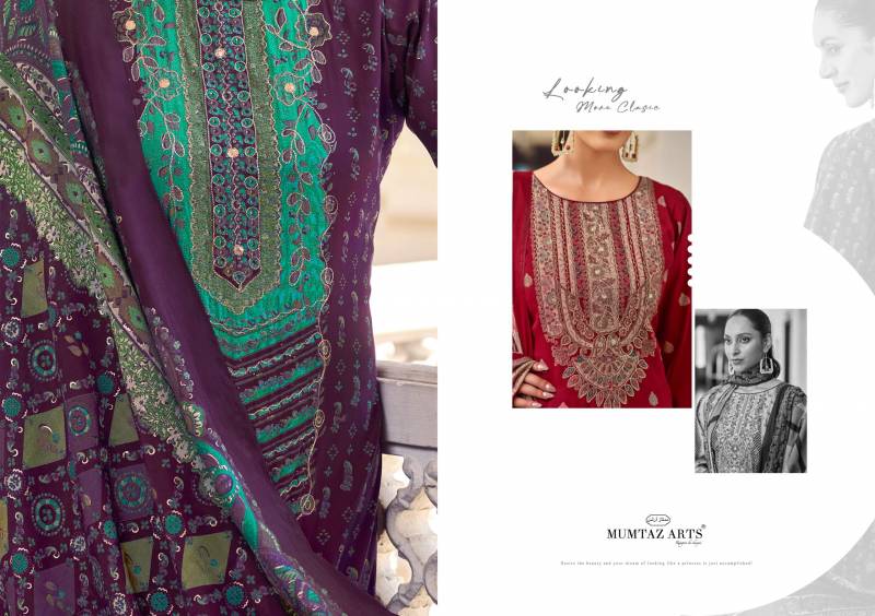 Mumtaz Lilly Petals Modal Silk Print Foil Handwork Dress Material Collection