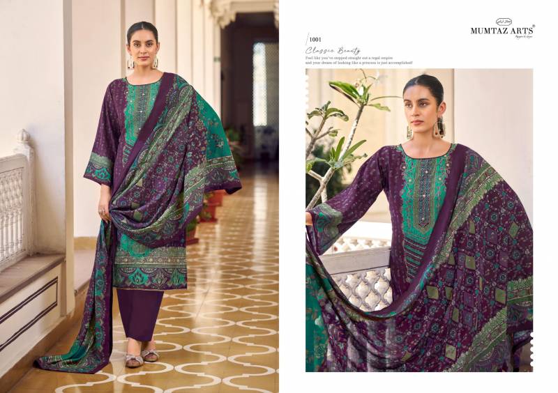 Mumtaz Lilly Petals Modal Silk Print Foil Handwork Dress Material Collection