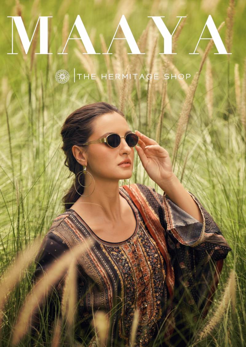 Hermitage Maaya Handwork Bemberg Satin Digital Dress Material Collection