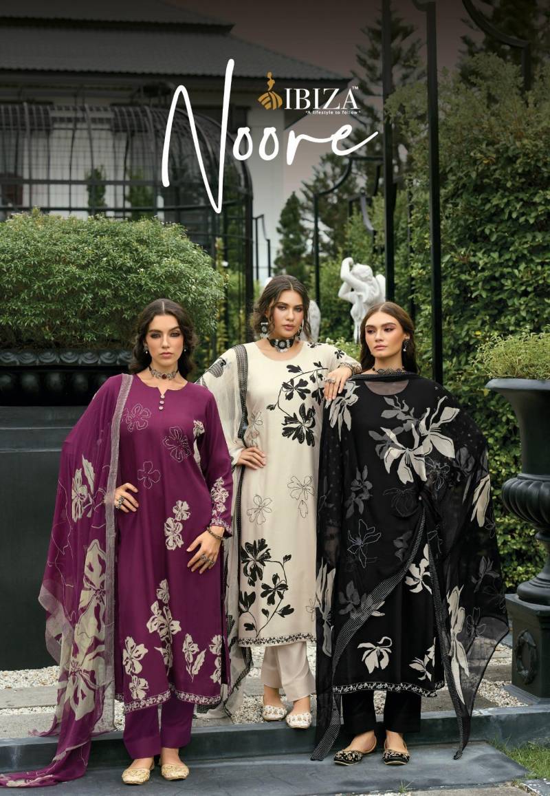 Ibiza Noore Viscose Pashmina Digital Print Salwar Kameez Collection