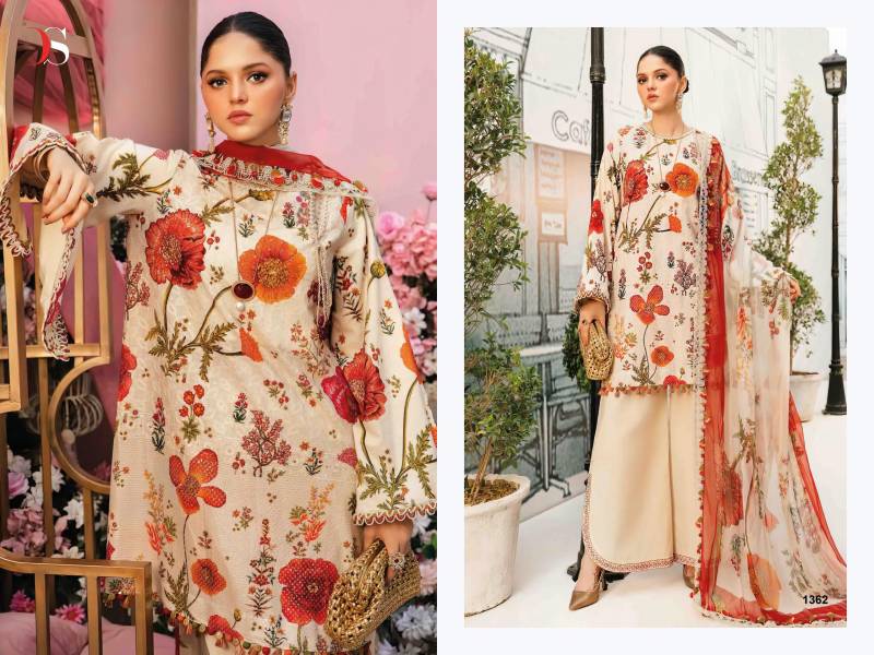 Deepsy Maria B Mprint 25 Vol 3 Chiffon Dupatta Cotton Salwar Kameez Collection