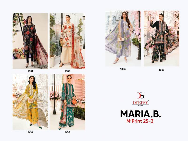 Deepsy Maria B Mprint 25 Vol 3 Chiffon Dupatta Cotton Salwar Kameez Collection