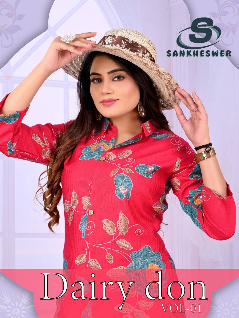 Sankheswer Dairy Don Vol 1 Viscose Printed Kurti With Bottom Collection