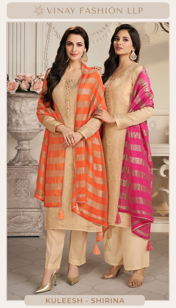 Vinay Kuleesh Shirina Viscose Shimmer Handwork designer Salwar Suits
