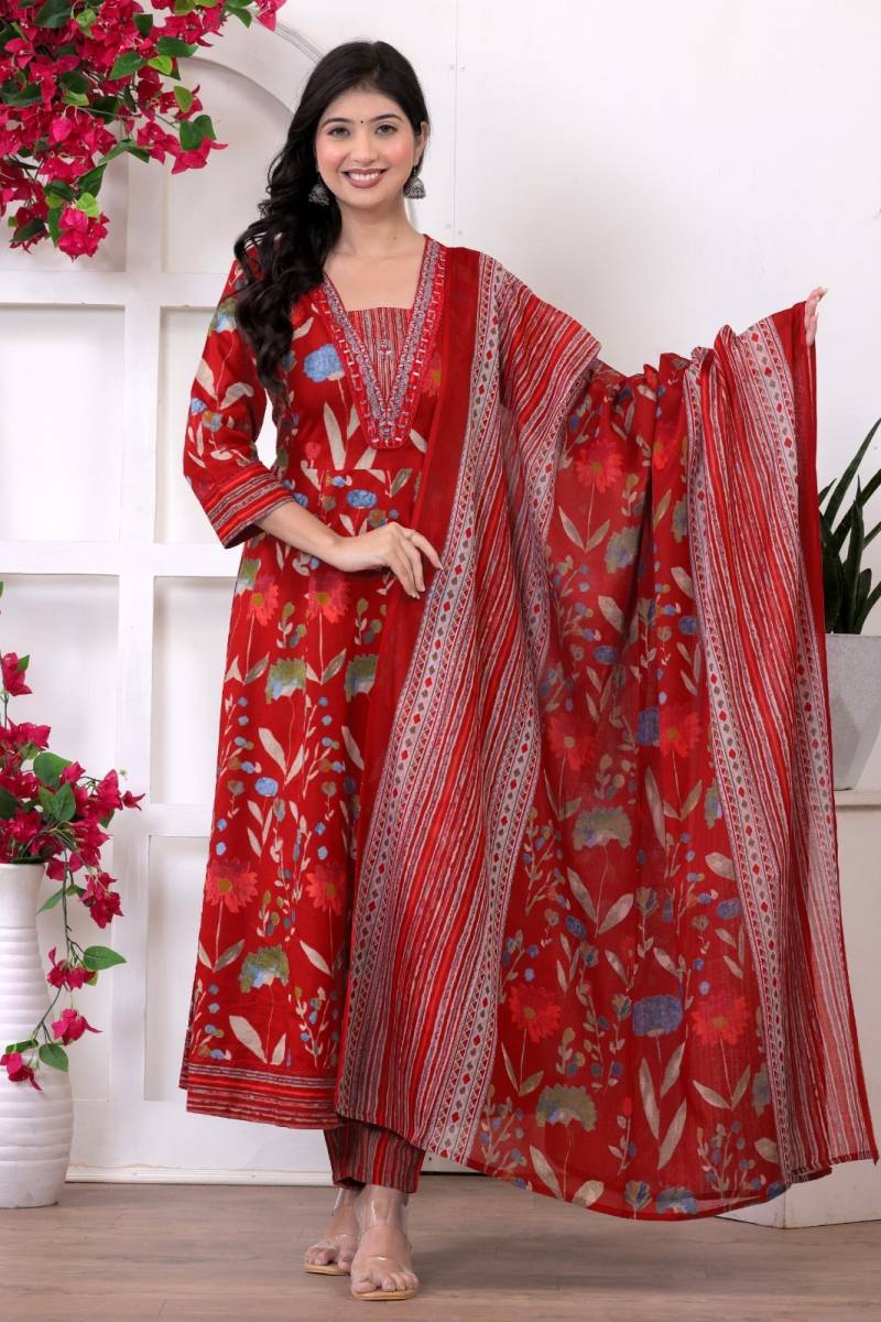 Naisha K 318 Vol 2 Cotton Kurti Pant And Dupatta Collection