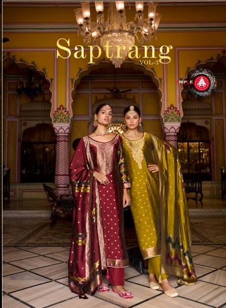 Triple Aaa Saptrang Vol 3 Viscose Premium Dress Material Collection