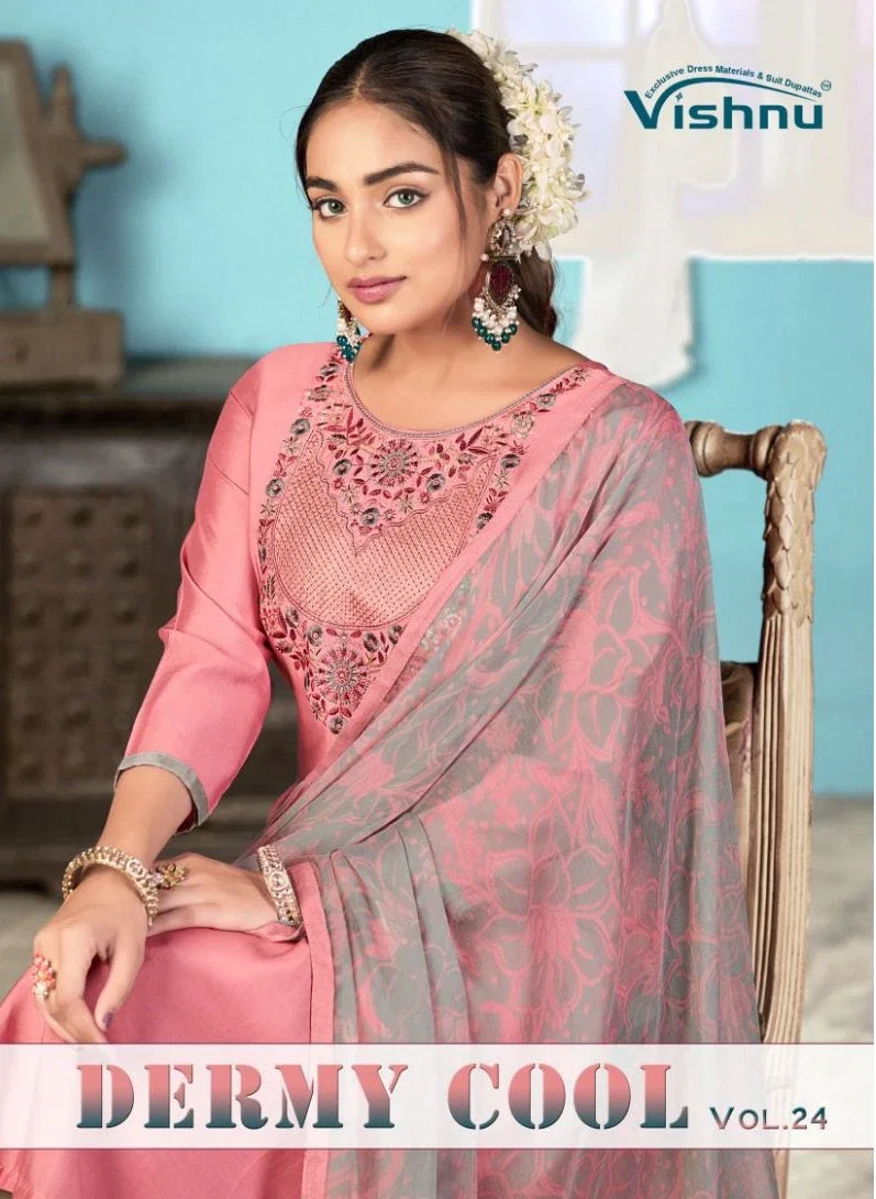 Vishnu Dermy Cool Vol 24 Silk Designer Dress Material Collection