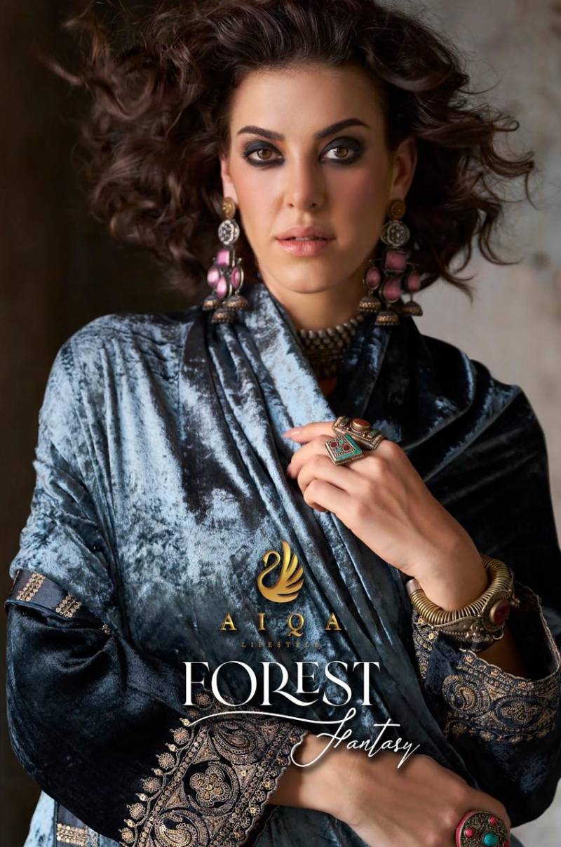 Aiqa Forest Fantasy Viscose Velvet Fancy Hanwork Salwar Kameez Collection