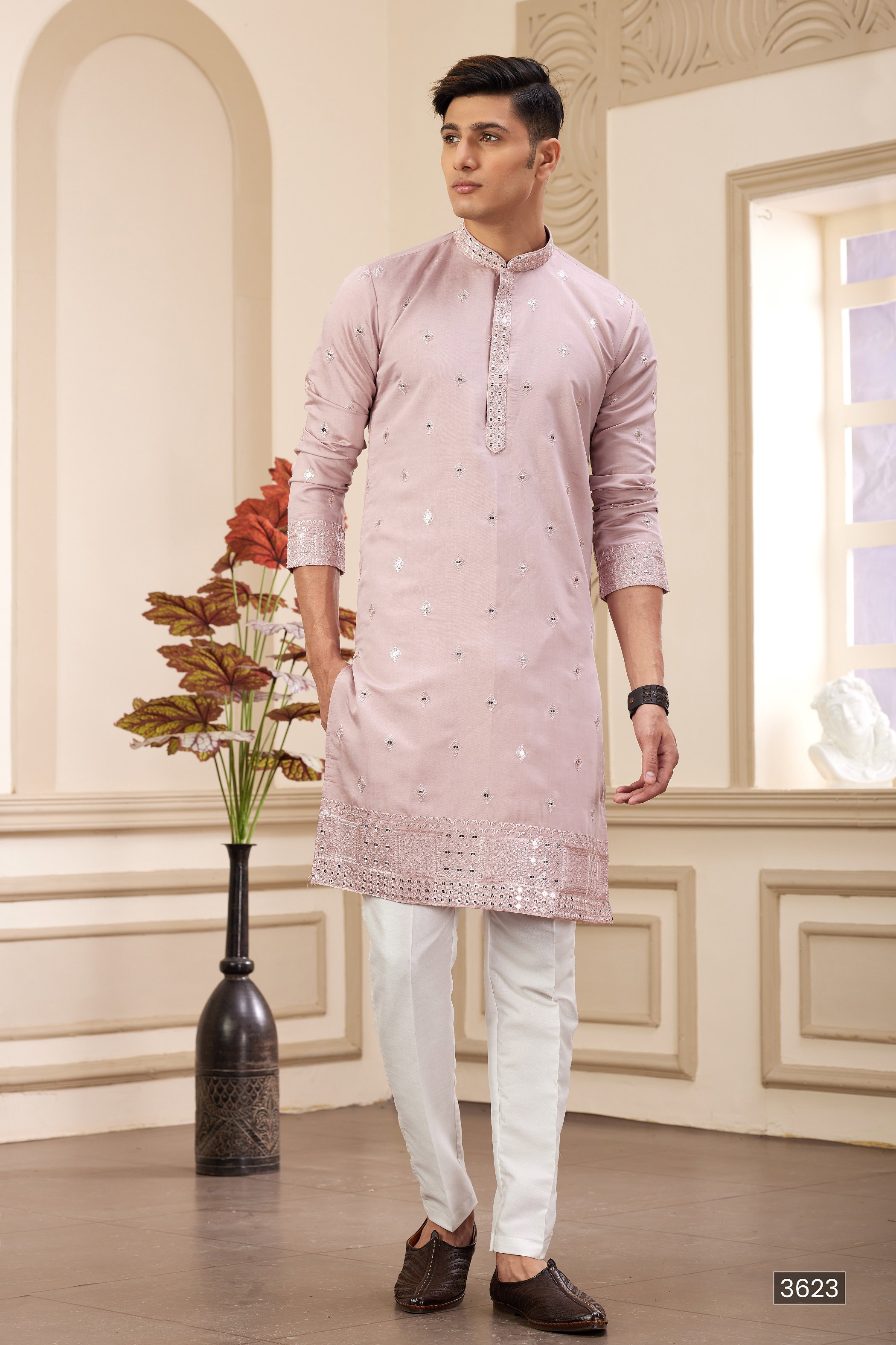Sumi 3621 Art Silk Thread Work Kurta Pajama Collection
