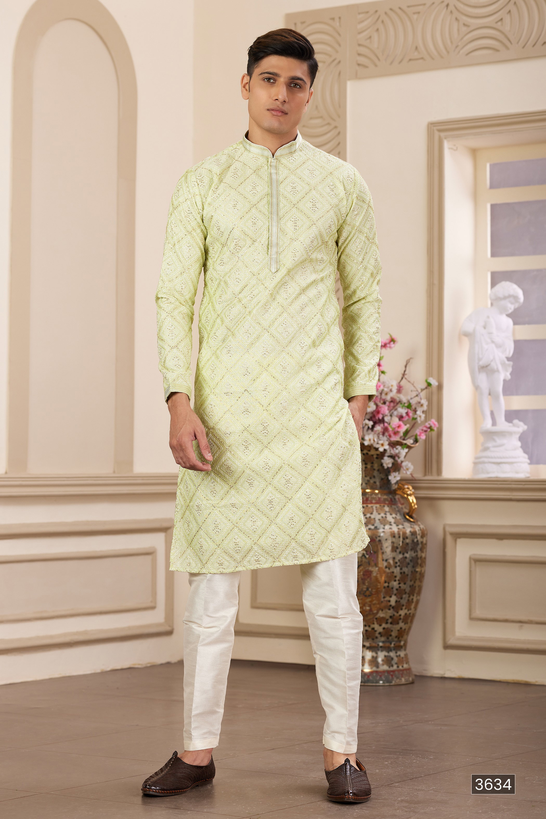 Sumi 3621 Art Silk Thread Work Kurta Pajama Collection