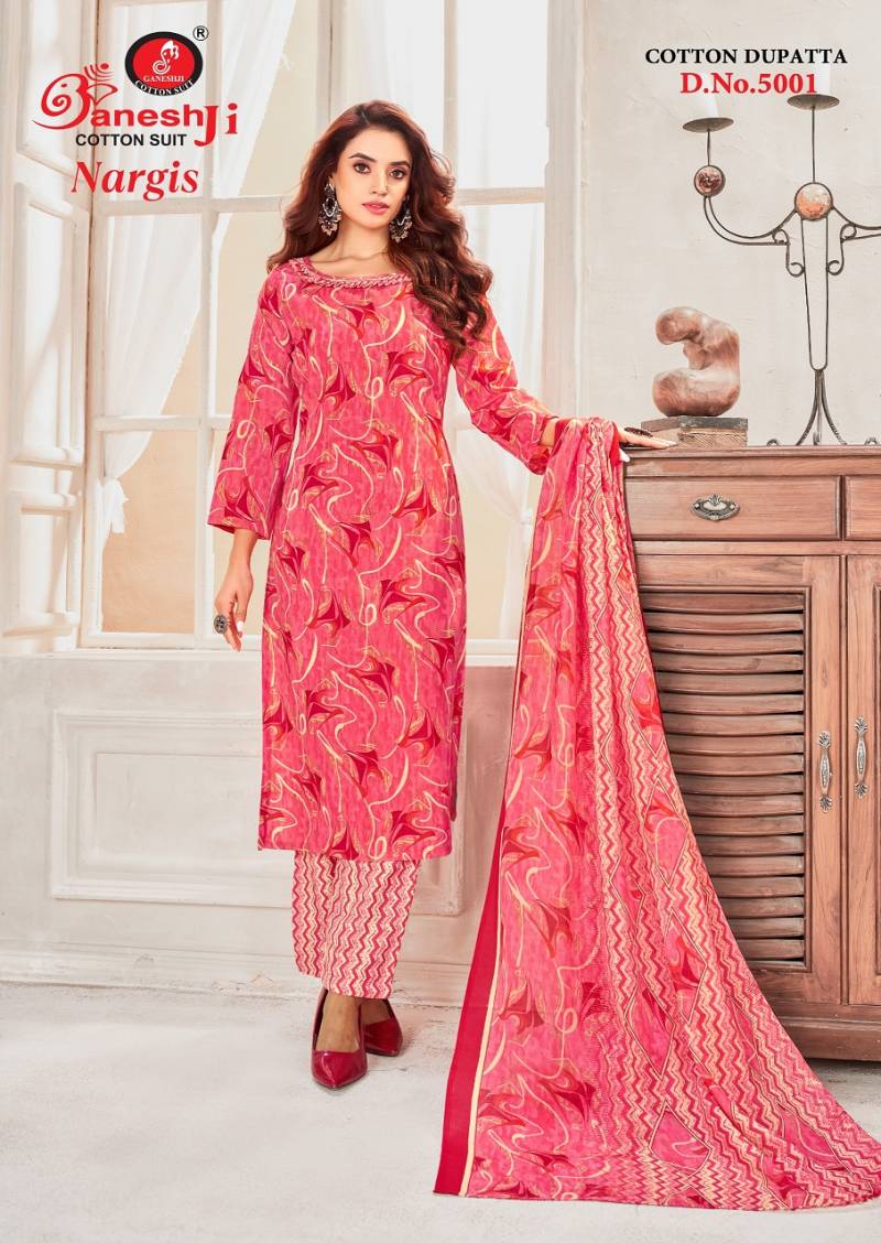 Ganeshji Nargis Vol 5 Soft Cotton Printed Dress Material