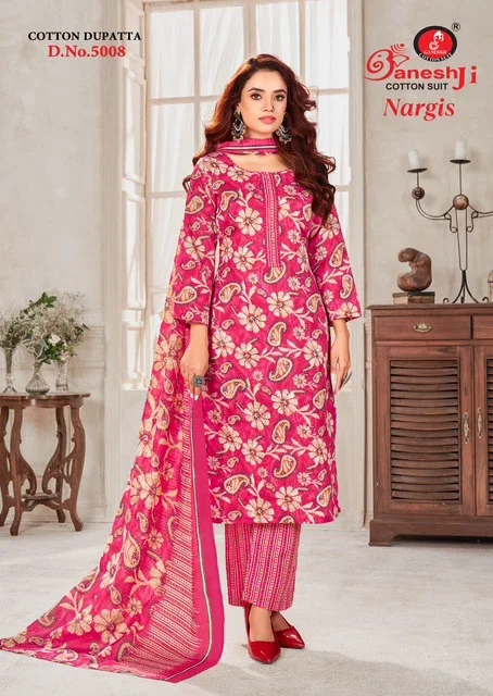 Ganeshji Nargis Vol 5 Soft Cotton Printed Dress Material