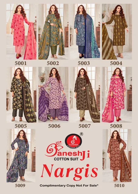 Ganeshji Nargis Vol 5 Soft Cotton Printed Dress Material