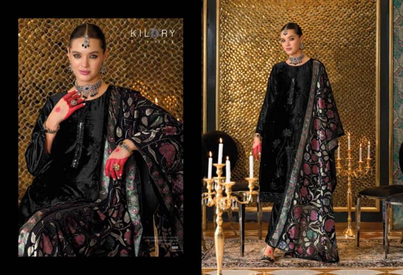 Kilory Nazm Velvet Embroidery Work Salwar Kameez Collection