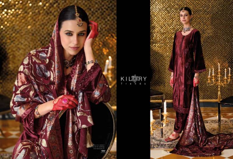 Kilory Nazm Velvet Embroidery Work Salwar Kameez Collection